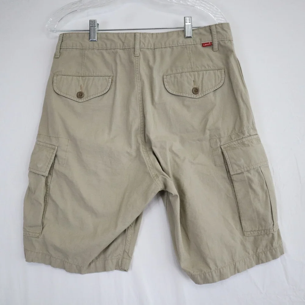 Levi's‎ Shorts Mens 30 Ripstop Cargo Flap Pocket Outdoor Casual Cotton Beige